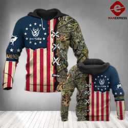 vh hunting flag fleece hoodie 6123 3d all print