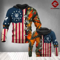 vh hunting flag fleece hoodie 6122 3d all print