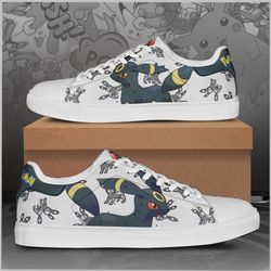 umbreon pokemon low top leather skate shoes, tennis shoes, fashion sneakers l98