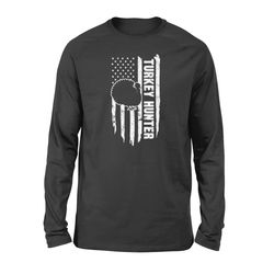 turkey hunting long sleeve shirt patriotic us american flag gift &8211 fsd1385d08