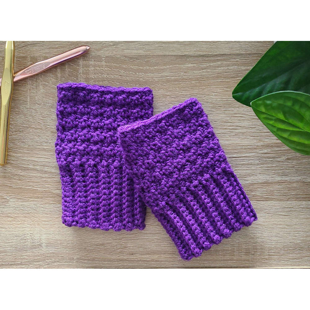 Purple Hand Warmers Womens Winter Gloves Fingerless Gloves Texting Gloves 0
