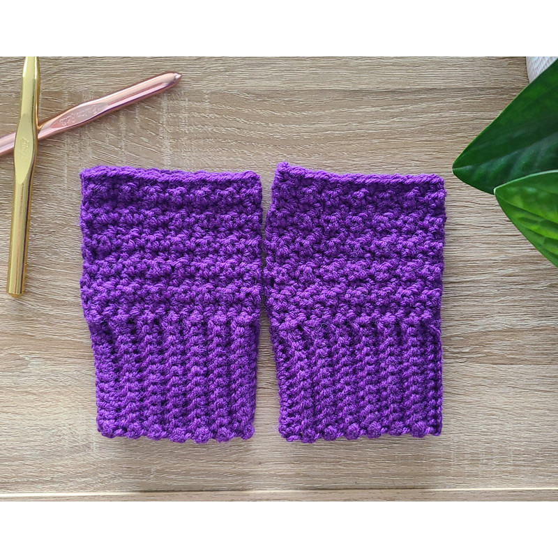 Purple Hand Warmers Womens Winter Gloves Fingerless Gloves Texting Gloves 1
