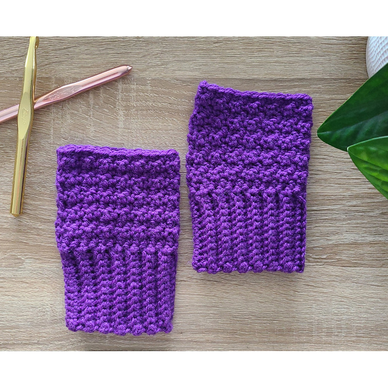Purple Hand Warmers Womens Winter Gloves Fingerless Gloves Texting Gloves 2