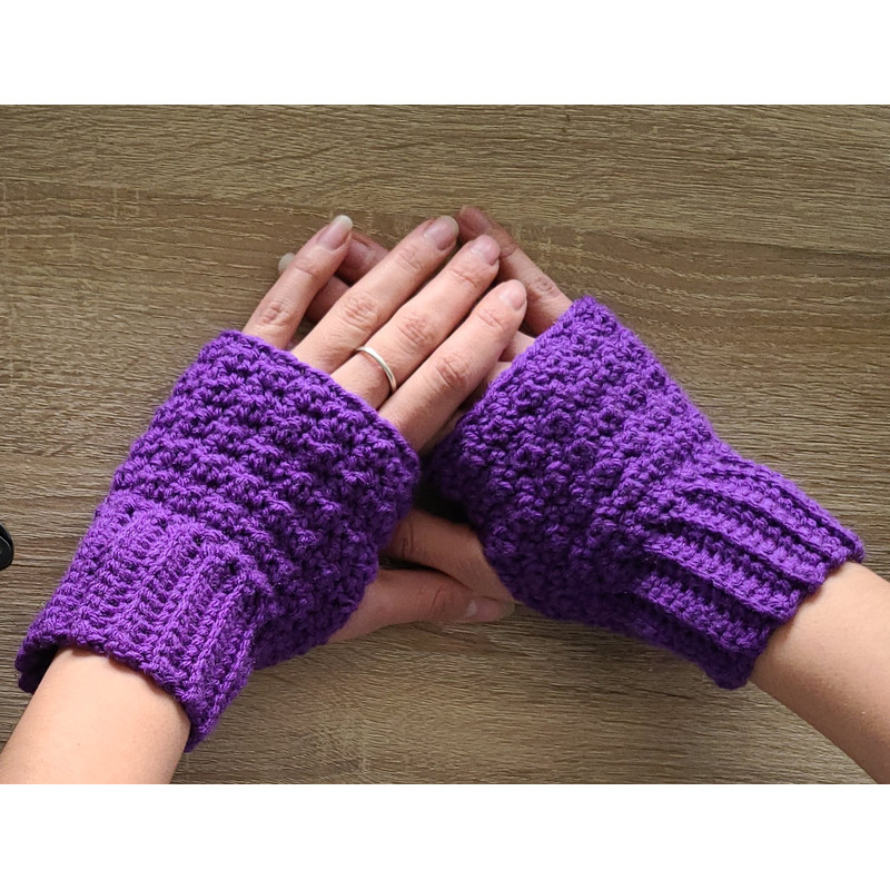 Purple Hand Warmers Womens Winter Gloves Fingerless Gloves Texting Gloves 4
