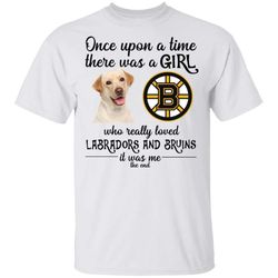 A Girl Really Loved Boston Bruins And Labrador Dog Shirt HT209
