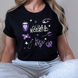 olivia rodrigo guts shirt, olivia purple butterfly shirt, olivia rodrigo guts merch, olivia rodrigo concert shirt