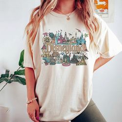 disneyland resort happiest place on earth vintage shirt, magic kingdom holiday wdw unisex t-shirt family birthday gift