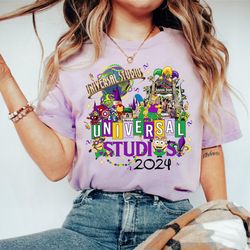universal studios mardi gras 2024 shirt, disney mardi gras shirts, universal studios matching trip 2024 shirt,