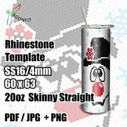 Rhinestone Tumber SNOWMAN Crystal Cups Glass Rhinestone Cups, Ombre Rhinestone TEMPLATE - 217