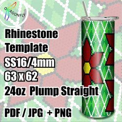 Rhinestone Pattern Template CHRISTMAS POINSETTIA | SS16 4mm | 20oz & 24oz Straight | Bling Tumbler Design 214