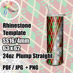 Christmas tumbler SS16 Rhinestone for 24oz Plump Straight, Crystal Cups, Rhinestone Tumber - 211