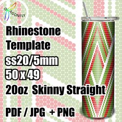 Christmas Bling tumbler design / Rhinestone template / ss20 / 50*49 stones - 219