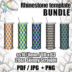 Bundle Rhinestone tumbler template / 5 designs / bling tumblers - 224
