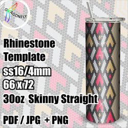 Rhinestone tumbler template / Bling tumbler pattern / Tumbler wrap 66 x 72 stones for 30oz / - 233
