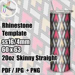 Rhinestone tumbler template / Bling tumbler pattern / Tumbler wrap 60 x 63 stones for 20oz / - 234