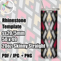 Rhinestone tumbler template / Bling tumbler pattern / Tumbler wrap 50 x 49 stones for 20oz / - 235