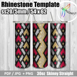 Rhinestone tumbler template / Bling tumbler pattern / Tumbler wrap / SS20 / 54 x 62 stones for 30oz / - 236