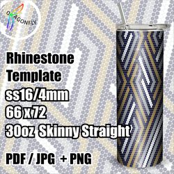 30oz 16ss Rhinestone Template, Rhinestone Tumbler Pattern, PNG Rhinestone Guide, Sublimation Pattern - 238