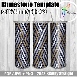 Rhinestone Pattern Template | SS16 4mm | 20oz Skinny Straight | Bling Tumbler Design / 60 x 63 stones / - 239