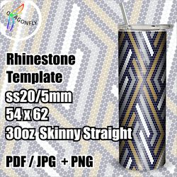 30oz 20ss Rhinestone Template, Rhinestone Tumbler Pattern, PNG Rhinestone Guide, Sublimation Pattern. 54x62 stones - 240