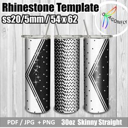Ombre Rhinestone Tumbler Pattern for 30oz / 20ss / bling Tumbler wrap / 54 x 62 stones - 250