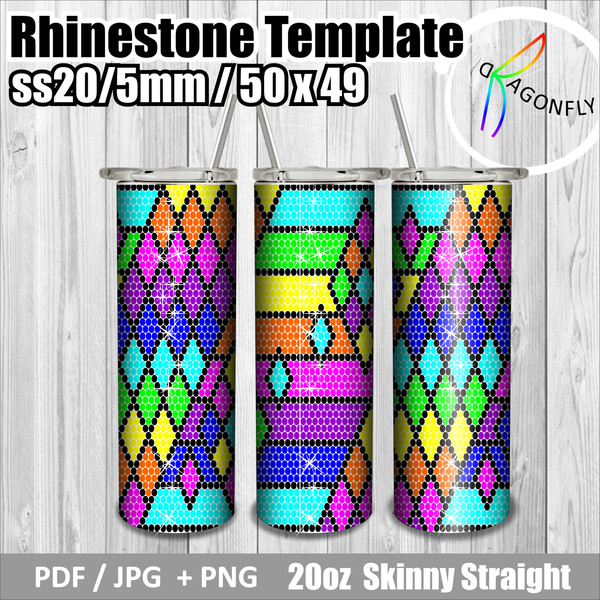 20oz 20ss Rainbow diamond Seamless Rhinestone Pattern, Rhinestone.jpg