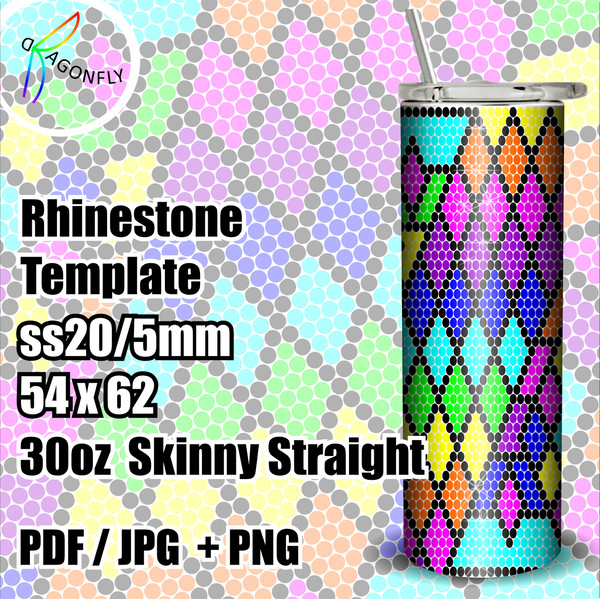 Rhinestone Template Tumbler  Rainbow diamond SS20 Stones.jpg