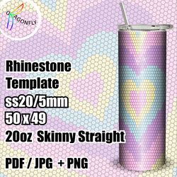 SS20 Sweet Heart Bling Patterns for Tumblers / Rhinestone Template for 20oz Tumbler / 50 x 49 stones / - 265