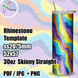 Rhinestone pattern for 30 oz tumbler - colorful design - SS20 stone size / 52 x 57 stones - 272