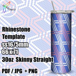 Bling tumbler template for 30 oz - Linear design  - SS16 stone size / 66 x 71 stones - 276