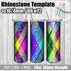 Neon plaid Rhinestone Tumbler, Glass Rhinestone 30oz Skinny.jpg