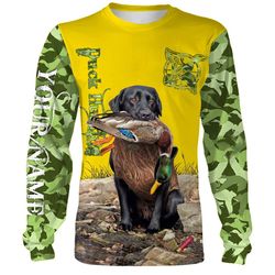 Labrador Retriever Hunting dog Duck Hunting Camo Yellow Customize Name 3D All Over Printed Shirts Personalized gift For