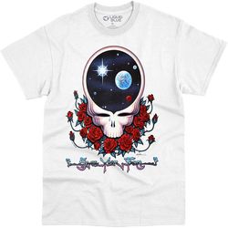 Liquid Blue Grateful Dead Space Face White T-Shirt