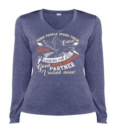 Looking For A Duck Hunting T Shirt, Being A Hunter T Shirt, Cool Shirt (Ladies LS Heather V-Neck)