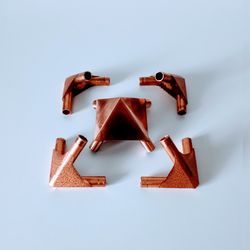 Set of copper connectors for the pyramid of healing and meditation
