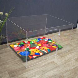 Clear acrylic pet dog playpen, puppy play pen, dog crate furniture, acrylic dog kennel, rabbit house indoor