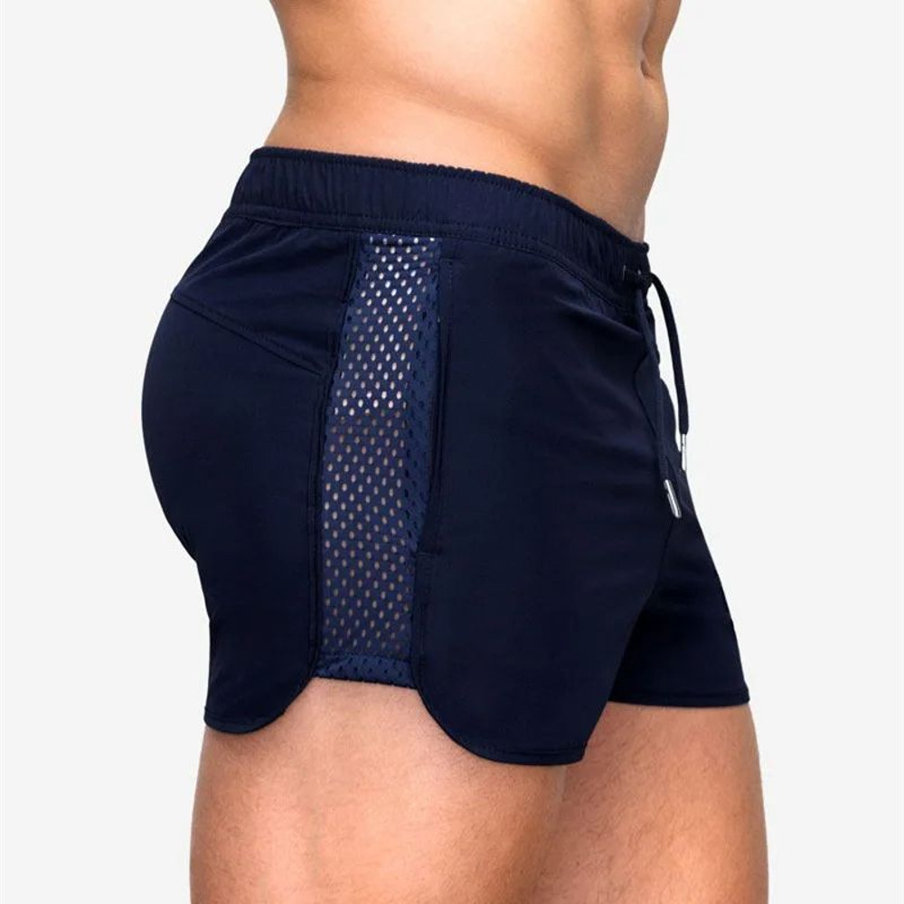 Men Quick Dry Mesh Fitness Running Shorts With Pockets Gym  Training Sports Shorts For Summer 16