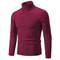 New Mens High Neck Sweater Solid Color Knitted Pullover Warm Woolen Turtleneck for Winter Casua