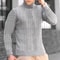 New Mens High Neck Sweater Solid Color Knitted Pullover Warm Woolen Turtleneck for Winter Casua