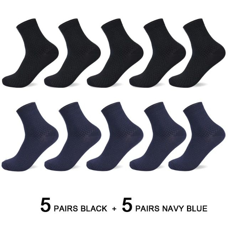 Men Antibacterial Bamboo Fiber Socks Quarter Ankle High Comfortable Breathable Dress Socks 11