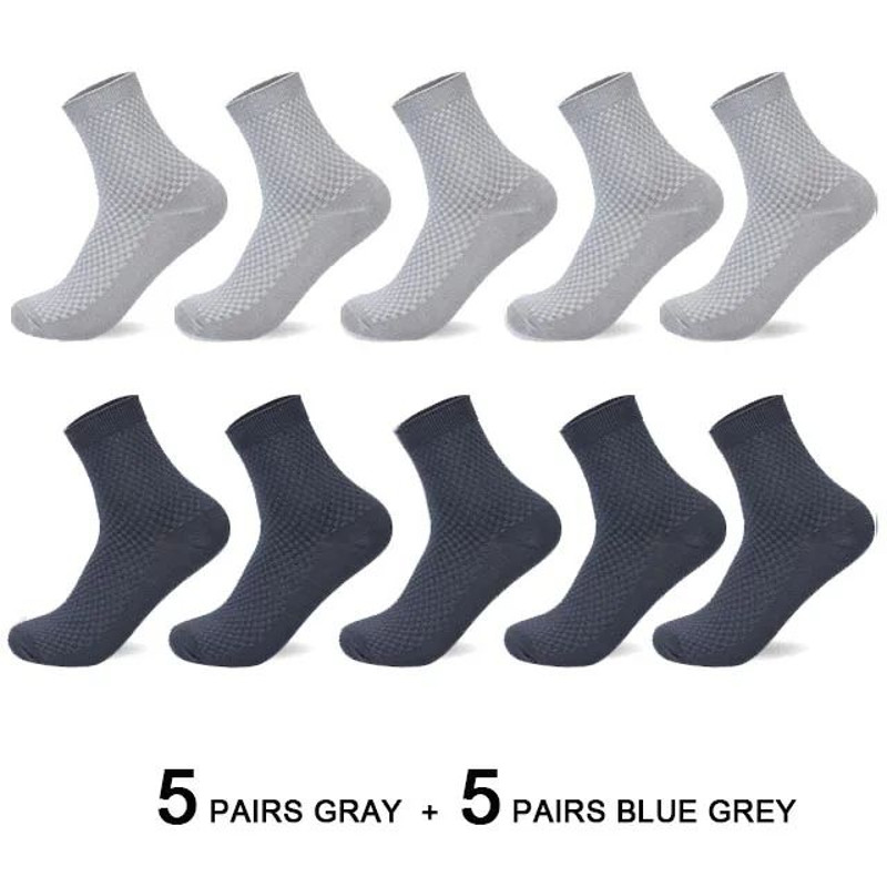 Men Antibacterial Bamboo Fiber Socks Quarter Ankle High Comfortable Breathable Dress Socks 12