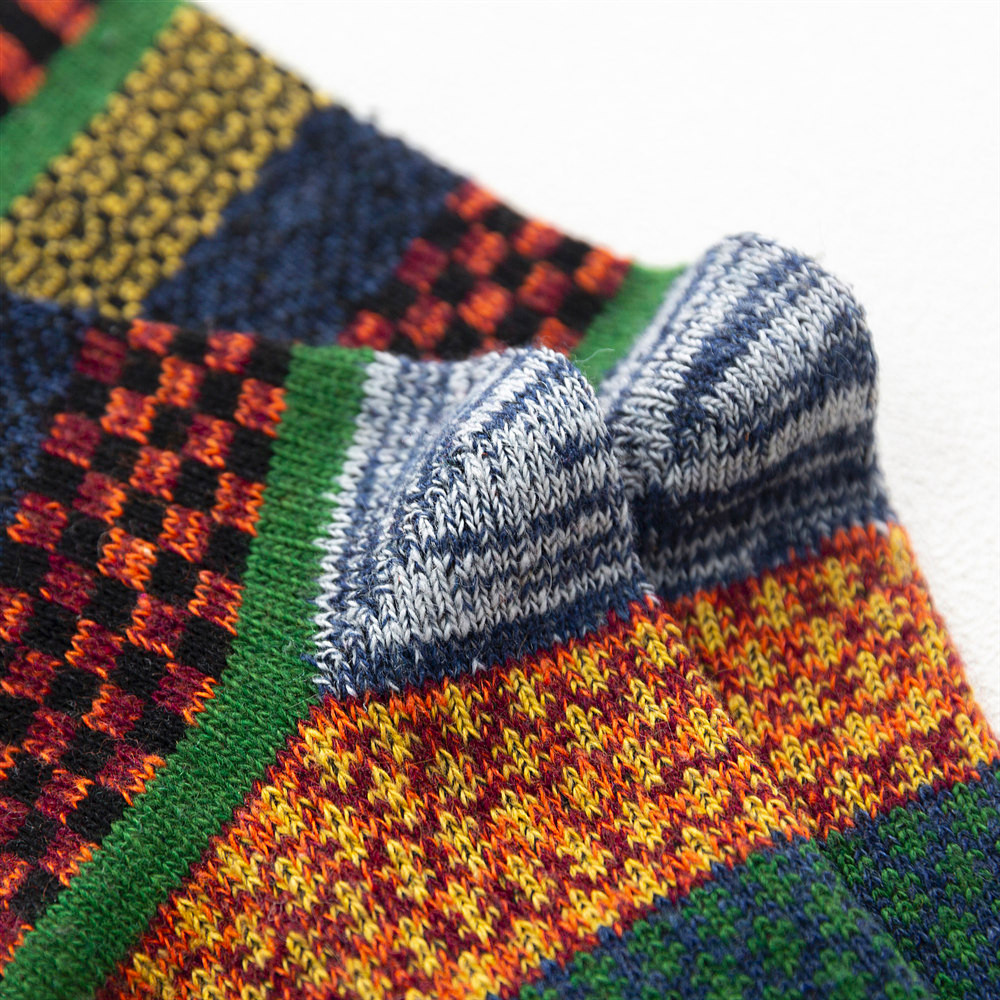 Fashion Mens Wool Socks Retro Style Warm  Colorful For Snow Boots 3