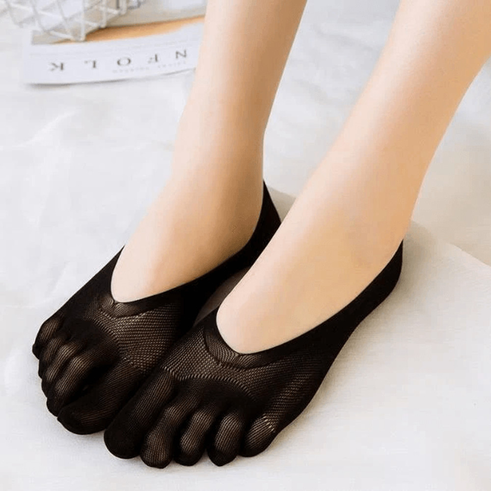 Mens Womens No Show Invisible Nonslip Boat Cotton Low Cut Toe Socks Breathable Five Finger Socks Fo 2