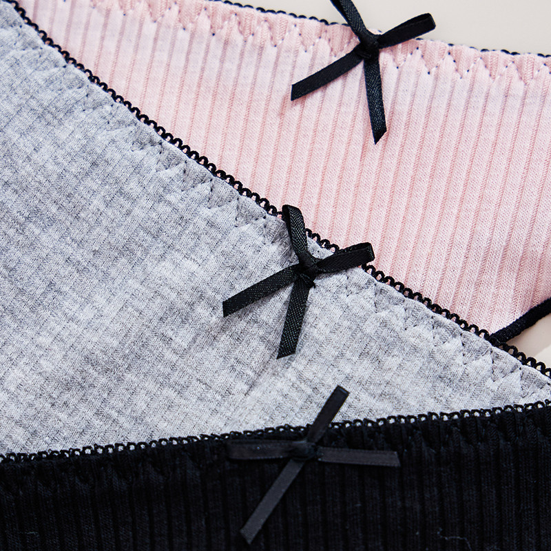 3Pcs Women Thong Panties LowRise Cotton Lingerie Sexy Comfortable Tangas For Everyday Wear 3