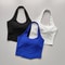 Womens Shockproof Running Gathering Bra One Piece Cup Summer New Sports Bra Hanging Neck Back Fitne 0