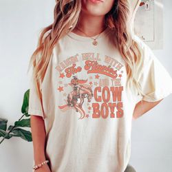 western american rodeo shirt, graphic tee, cowboy retro tee shirt, retro americana, garment dyed, boho, vintage