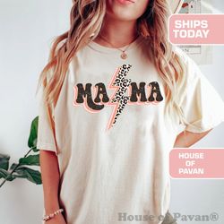 retro mama lighting, vintage inspired tee shirt leopard shirt, western graphic tee, retro shirt, garment dyed, boho