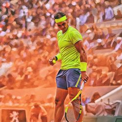 Rafael Nadal at RG 2019. Digital artwork print wall poster illustration. Tennis fan art gift. Vamos Rafa