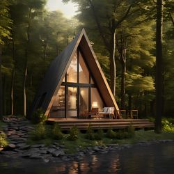 modern a frame cabin, 18ft by 26ft, 475 sq. ft. tiny house