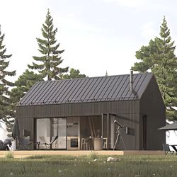 barndominium house, tiny house, modern house, architectural plans - 16ft x 28ft ( 448 sq ft ) - 52 pages pdf